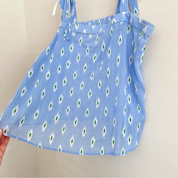 J. Crew Blue Strappy Coastal Tank Blouse Abstract Print Size Small - Picture 5 of 9